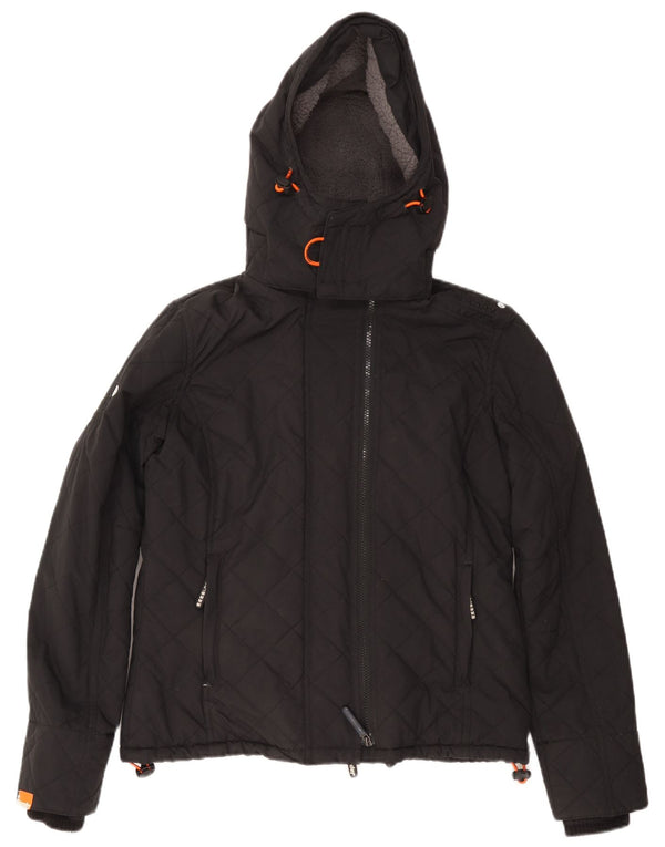 SUPERDRY Γυναικείο Windcheater με κουκούλα Windbreaker Jacket UK 14 Medium Black