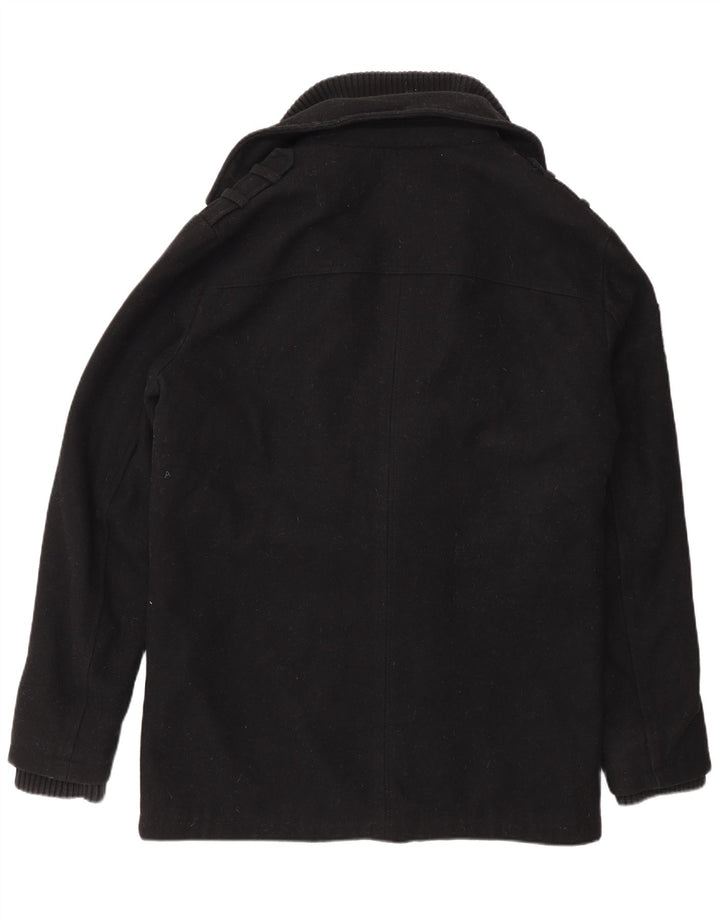 Jack & Jones Ανδρικό παλτό μπιζελιού UK 40 μεγάλο μαύρο μαλλί