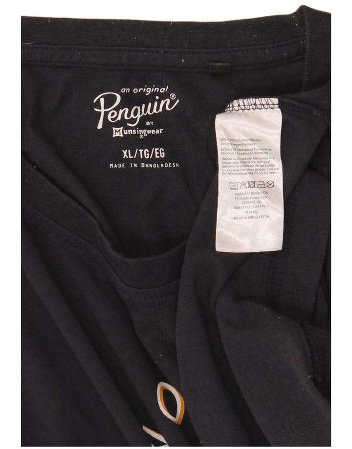 Ανδρικό γραφικό T-Shirt Penguin Top XL Μαύρο βαμβακερό
