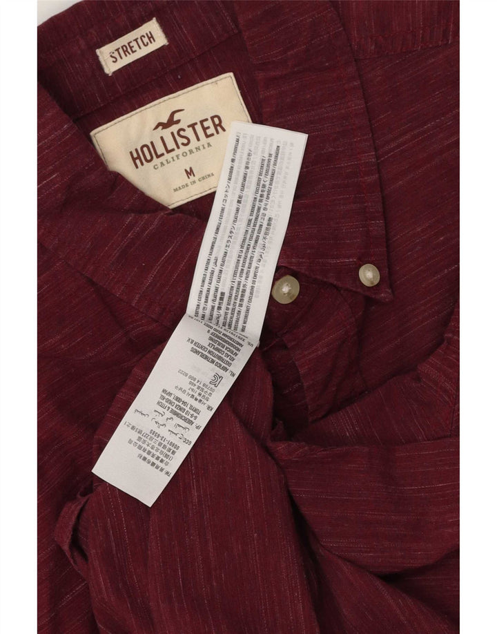 Ανδρικό Stretch πουκάμισο Hollister Βαμβακερό μεσαίο μπορντό