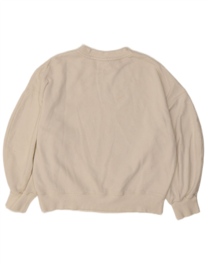 Puma Γυναικεία φούτερ υπερμεγέθη Jumper UK 10 Small White Βαμβακερό
