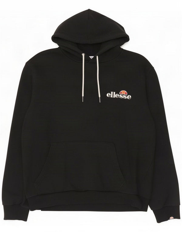 Ellesse Womens Hoodie Jumper UK 16 Large Black Cotton