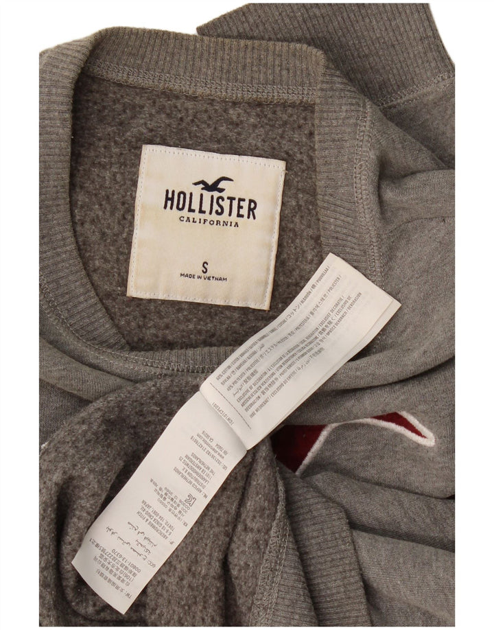 Ανδρικό γραφικό φούτερ Hollister Jumper Μικρό γκρι βαμβακερό