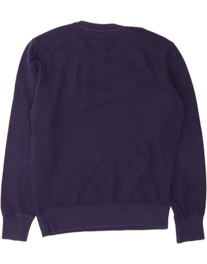 CHAMPION Womens Graphic Sweatshirt Jumper UK 14 Medium Navy Blue Cotton Vintage Champion and Second-Hand Champion from Messina Hembry 