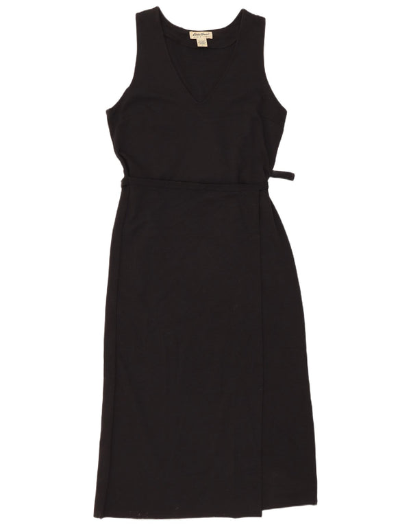 EDDIE BAUER Γυναικείο petite αμάνικο φόρεμα UK 16 μεγάλο μαύρο