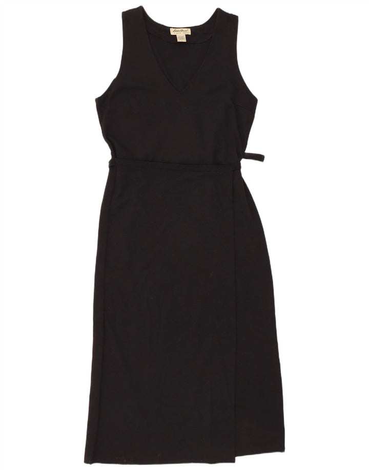 EDDIE BAUER Γυναικείο petite αμάνικο φόρεμα UK 16 μεγάλο μαύρο