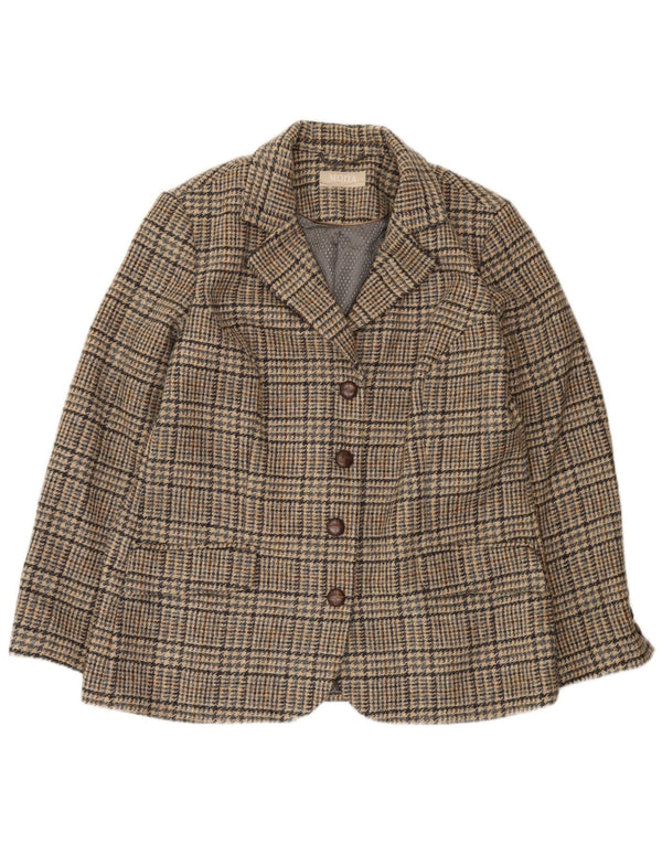 Mona Γυναικείο σακάκι blazer UK 14 Large Brown Houndstooth