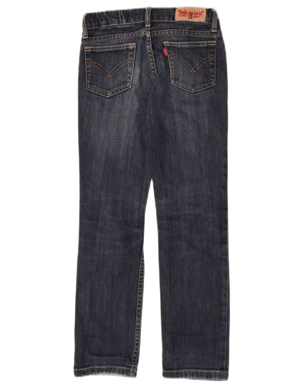 Levi's Boys Straight Jeans 7-8 ετών W22 L23 Navy Blue Cotton