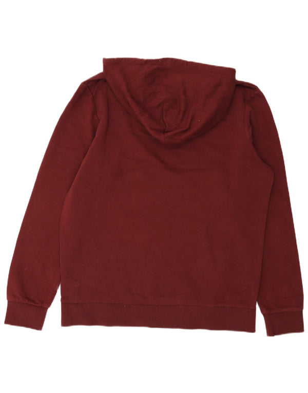 Jack & Jones Mens Graphic Hoodie Jumper XL Burgundy Cotton