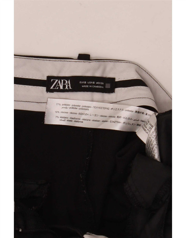 Γυναικείο φαρδύ παντελόνι Zara Small W26 L28 Μαύρο Πολυεστέρα