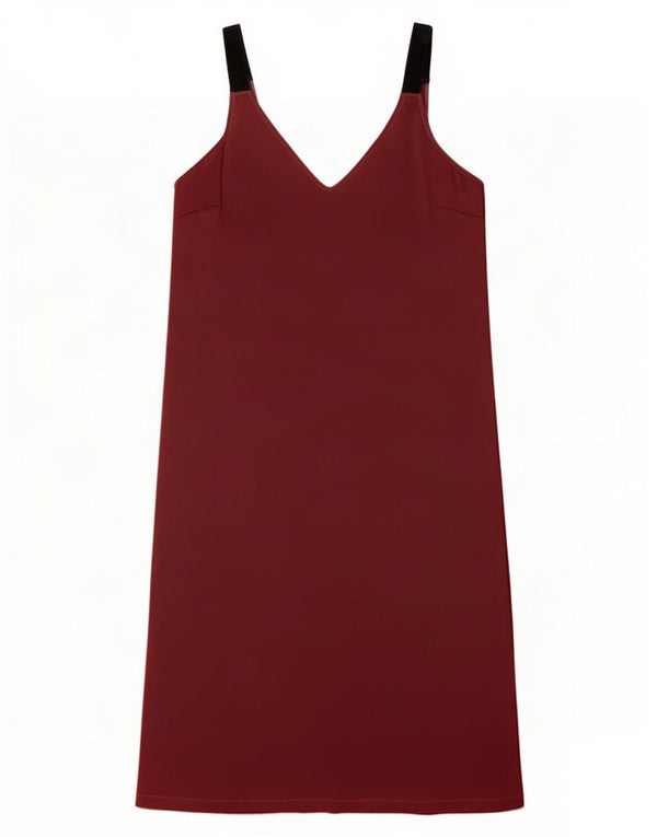 Γυναικείο Slip Dress UK 12 Medium Burgundy Colourblock Marks & Spencer