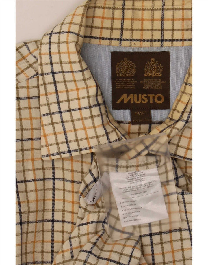 Ανδρικό πουκάμισο κανονικής εφαρμογής Musto 15 1/2 μεσαίο κίτρινο καρό βαμβάκι