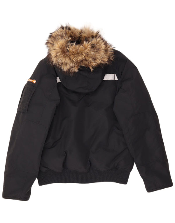 Goose & Gander Ανδρικό μπουφάν Bomber με κουκούλα IT 48 Medium Black Nylon