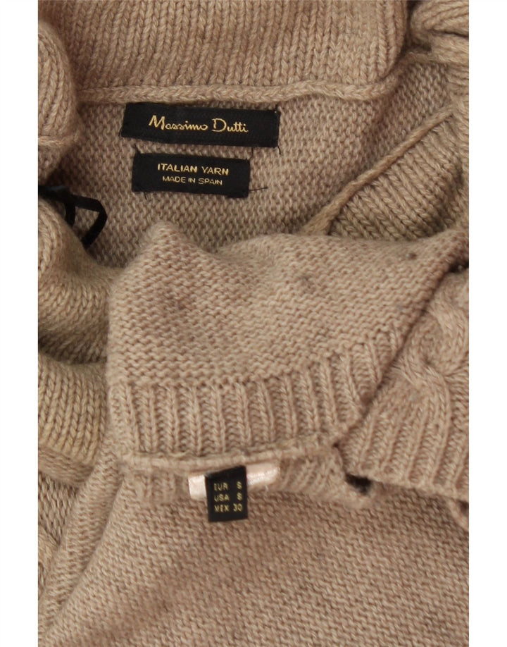 MASSIMO DUTTI Womens Oversized Roll Neck Poncho Jumper UK 10 Small Brown Vintage Massimo Dutti and Second-Hand Massimo Dutti from Messina Hembry 