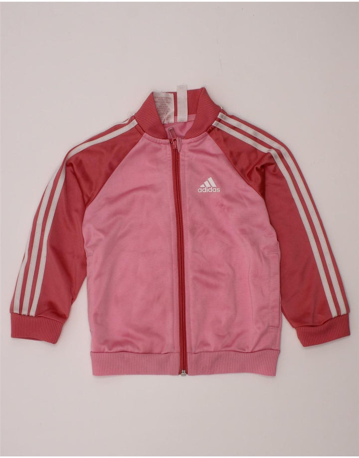 Κορίτσια αθλητική φόρμα Adidas Top Jacket 2-3 Years Pink Colourblock Polyester