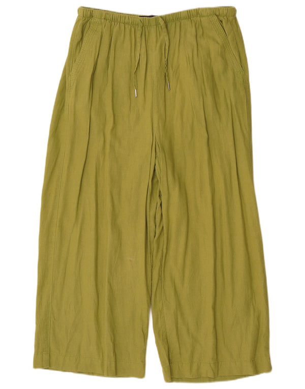 Marks & Spencer Γυναικείο ψηλόμεσο παντελόνι Capri UK 12 Medium W34 L22 Green