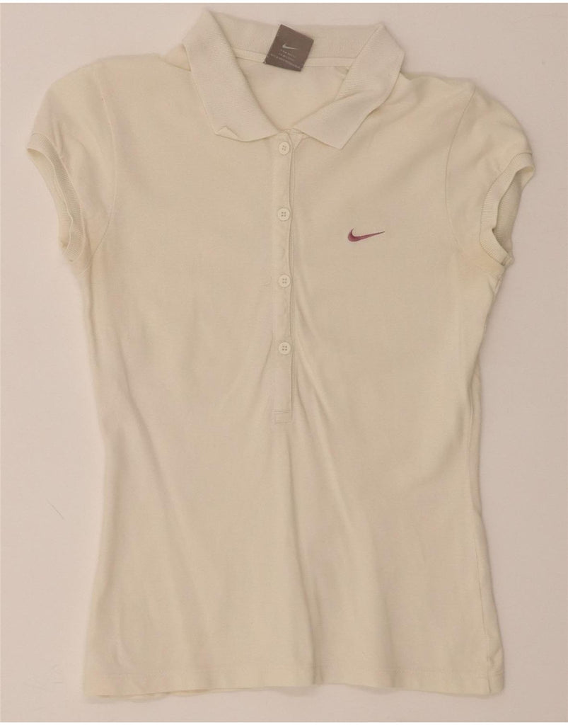 NIKE Womens Polo Shirt UK 8/10 Small White Vintage Nike and Second-Hand Nike from Messina Hembry 