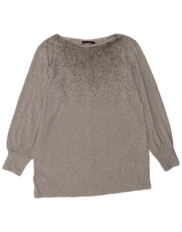Marks & Spencer Γυναικεία Μπλούζα Τοπ UK 14 Medium Grey Flecked Polyester