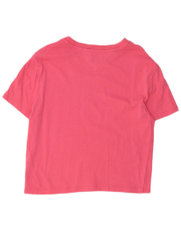 Tommy Hilfiger γυναικείο μπλουζάκι Crop Top UK 10 Small Pink Βαμβακερό