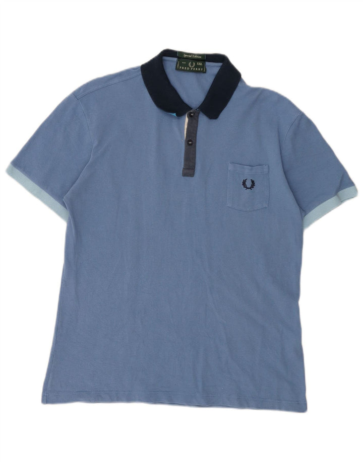 FRED PERRY Ανδρικό Πόλο Μπλουζάκι 2XL Μπλε Βαμβακερό