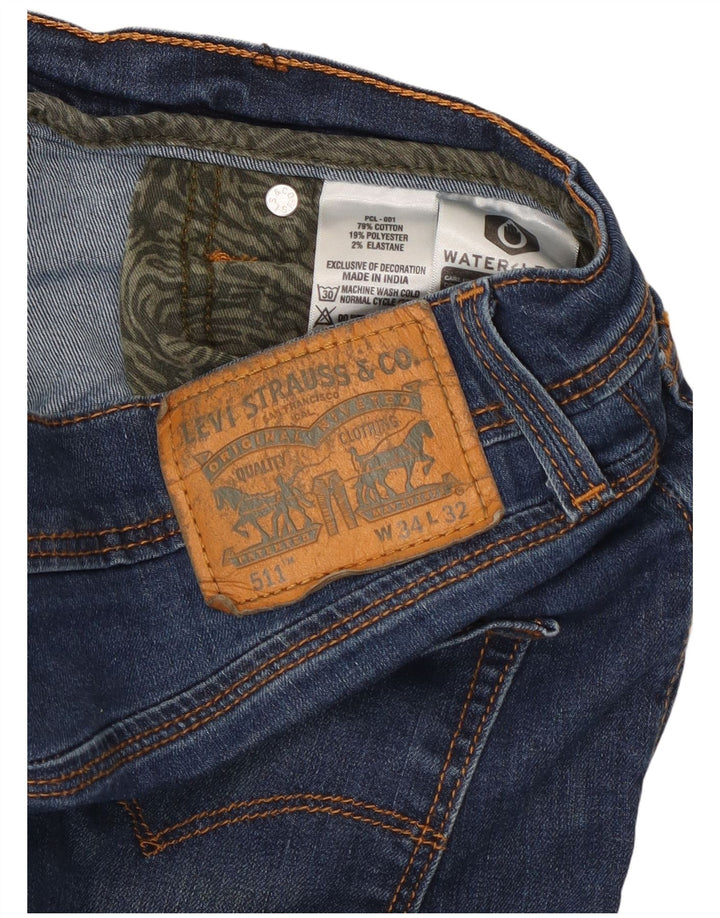 Levi's Mens 511 Slim Jeans W34 L32 Blue Cotton