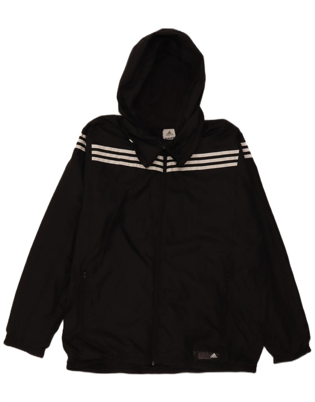 Adidas Ανδρικό μπουφάν βροχής με κουκούλα UK 42 XL μαύρο πολυεστέρα