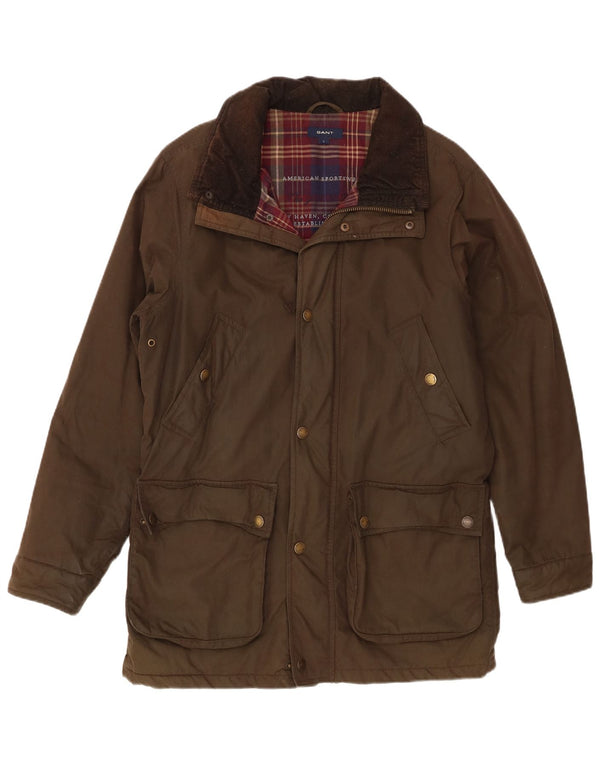 Gant Mens Waxed Cotton Jacket UK 40 Large Khaki