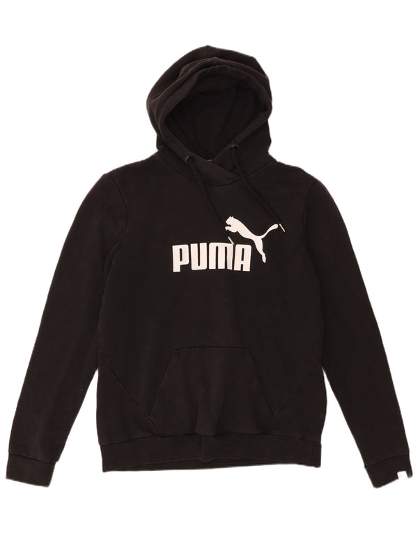 Puma Γυναικείο Hoodie Jumper UK 14 Large μαύρο βαμβακερό