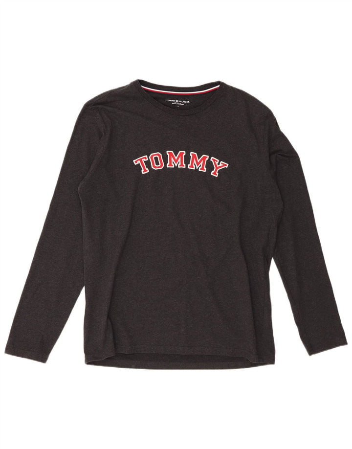 Tommy Hilfiger Ανδρικό γραφικό τοπ μακρυμάνικο μεγάλο μαύρο βαμβακερό