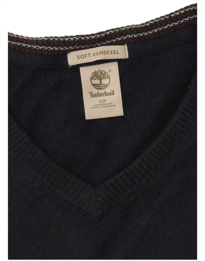 Ανδρικό πουλόβερ Timberland με κανονική εφαρμογή με λαιμόκοψη σε σχήμα V, μικρό ναυτικό μπλε