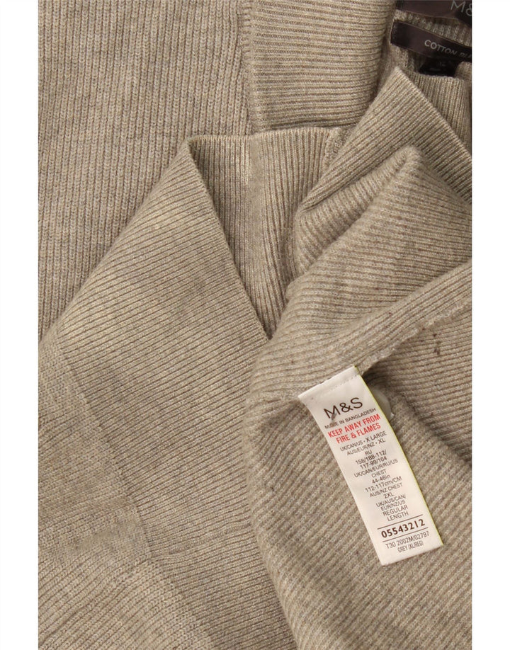 MARKS & SPENCER Ανδρικό πουλόβερ ζακέτα UK 44/46 XL Γκρι πολυεστέρας