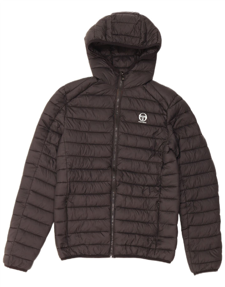 Sergio Tacchini Ανδρικό μπουφάν με κουκούλα UK 36 μικρό μαύρο νάιλον