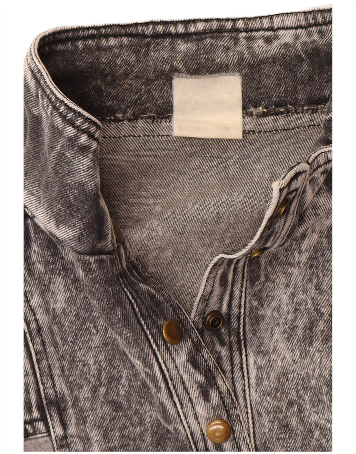 VINTAGE Γυναικείο πουλόβερ Τζιν Μπουφάν UK 20 2XL Γκρι βαμβακερό