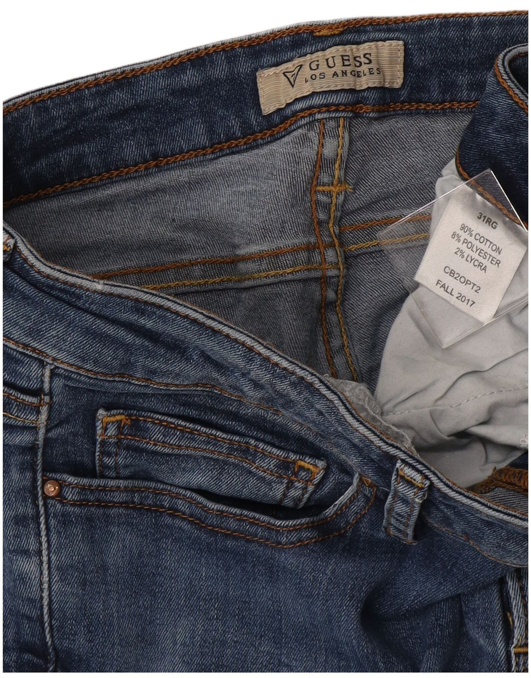 GUESS Γυναικείο Skinny Jeans W31 L30 Μπλε βαμβακερό
