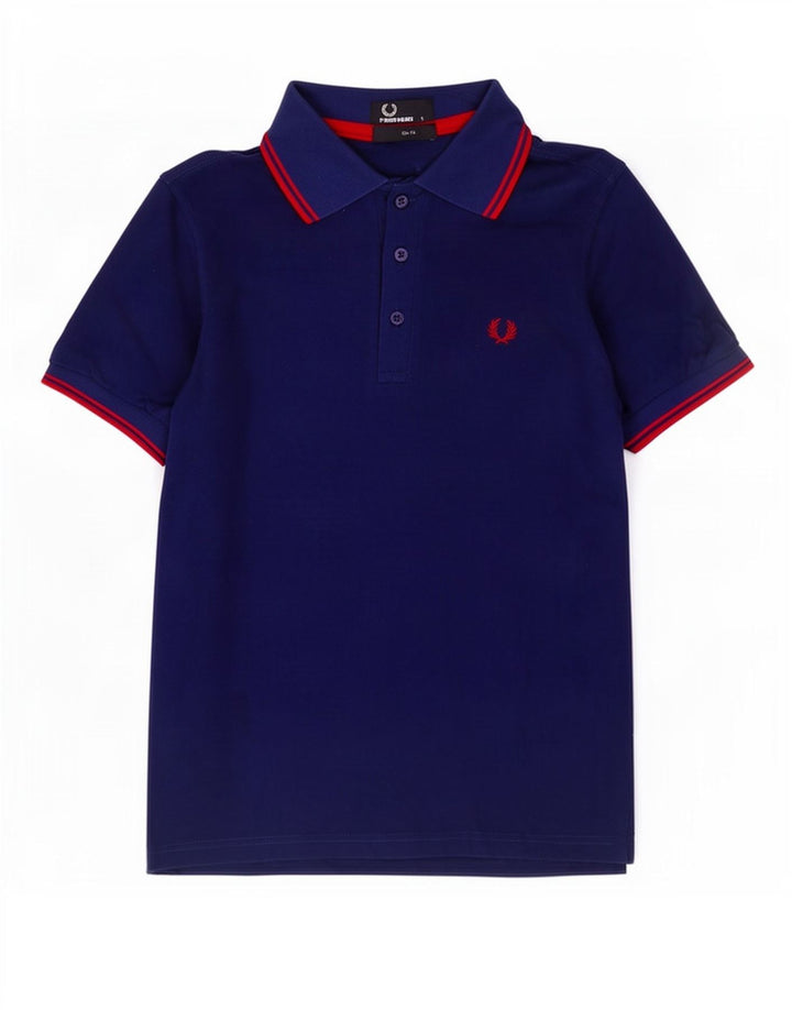 Fred Perry Ανδρικό πουκάμισο Polo Slim Fit Μικρό μπλε ναυτικό βαμβακερό