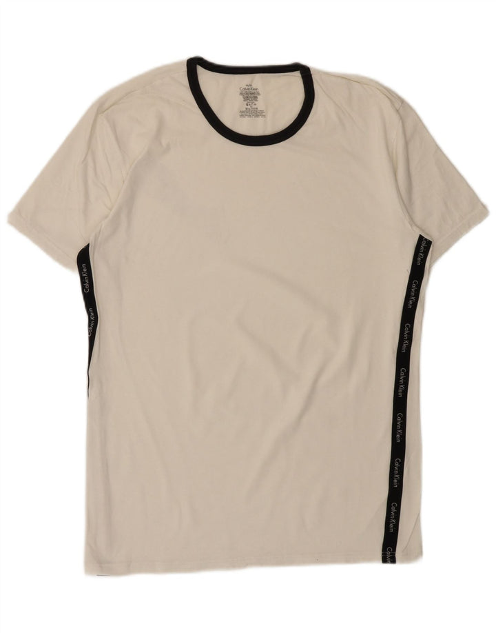 Ανδρικό γραφικό T-shirt CALVIN KLEIN Μπλουζάκι με μεσαίο λευκό βαμβάκι