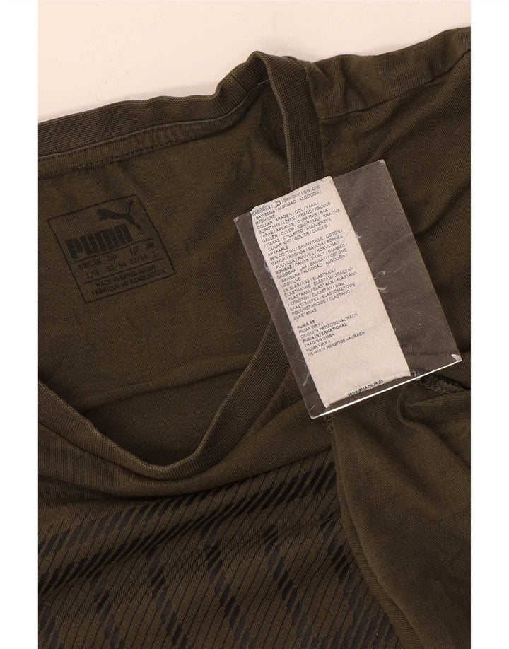 Ανδρικό γραφικό μπλουζάκι Puma, μεγάλο πράσινο βαμβακερό