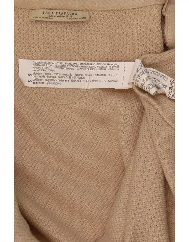 Zara Γυναικείο πουλόβερ Longline Cardigan UK 14 Medium Beige