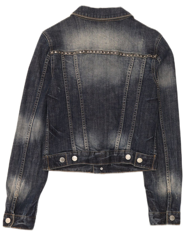 Karen Millen Γυναικείο Crop Τζιν Μπουφάν UK 8 Small Navy Blue Cotton
