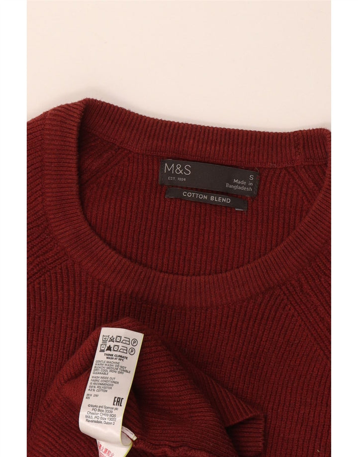 Marks & Spencer Ανδρικό πουλόβερ με λαιμόκοψη μικρού μπορντό πολυεστέρα