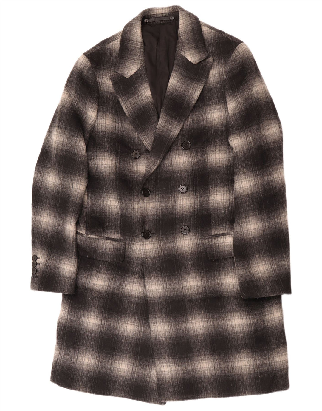 All Saints Ανδρικό Γεωμετρικό Πανωφόρι UK 40 Large Grey Plaid Classic