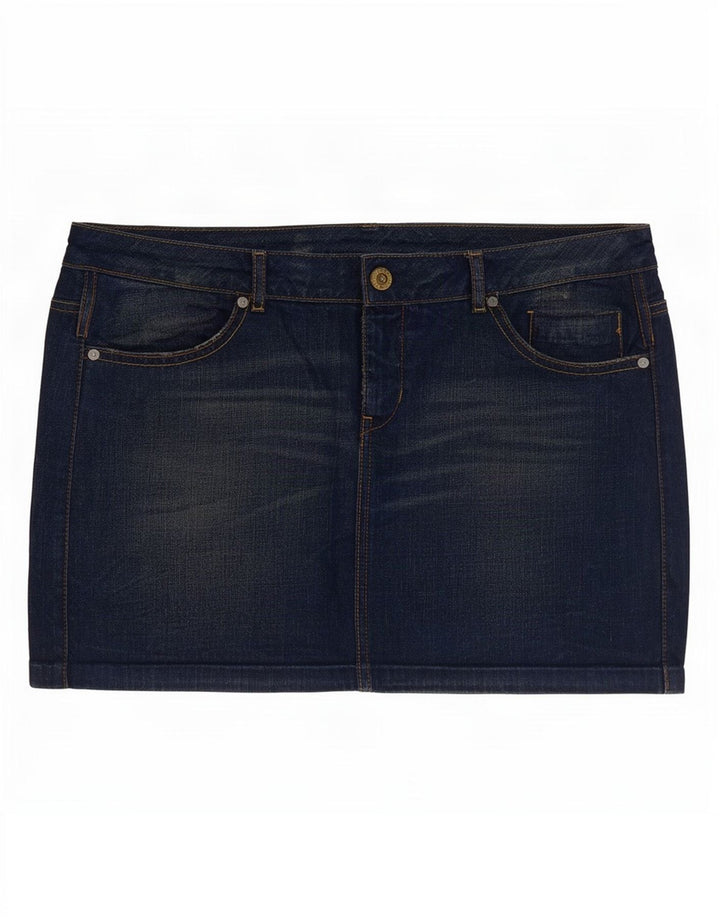 Guess Γυναικεία Μίνι Τζιν Φούστα W32 Μεγάλη Navy Μπλε Βαμβακερή