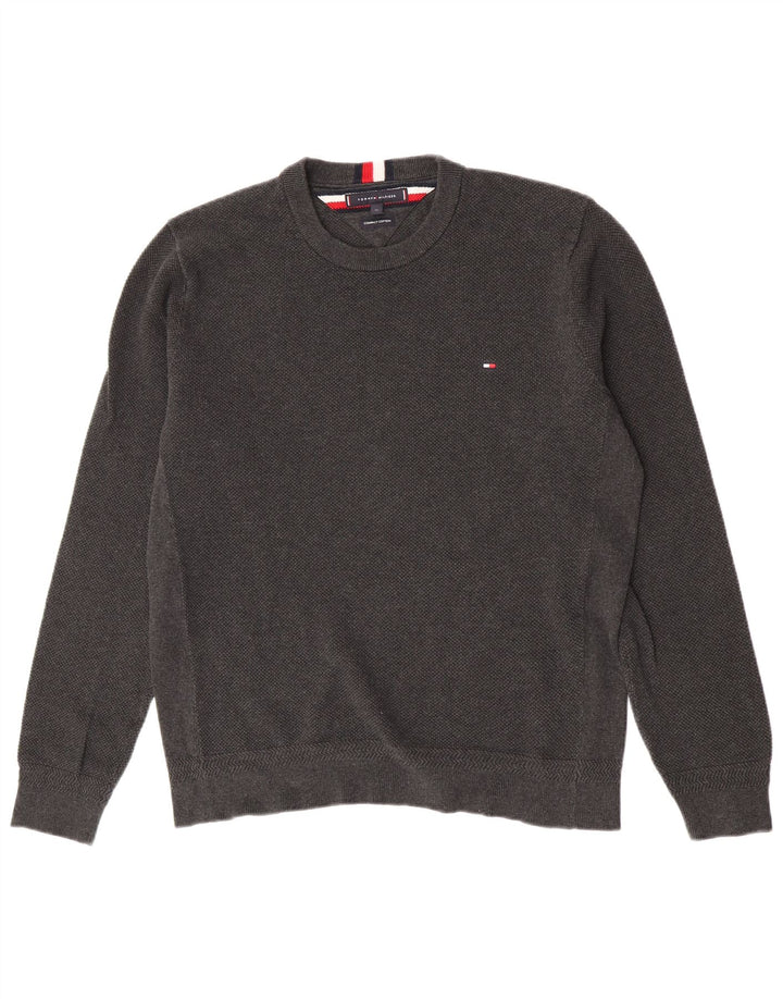 Tommy Hilfiger Mens Crew Neck Jumper XL Γκρι βαμβακερό
