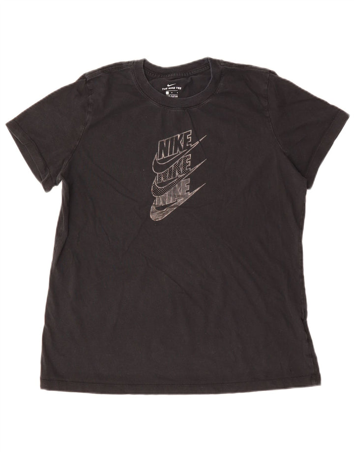 Γυναικείο γραφικό μπλουζάκι NIKE Top UK 14 μεγάλο μαύρο βαμβακερό