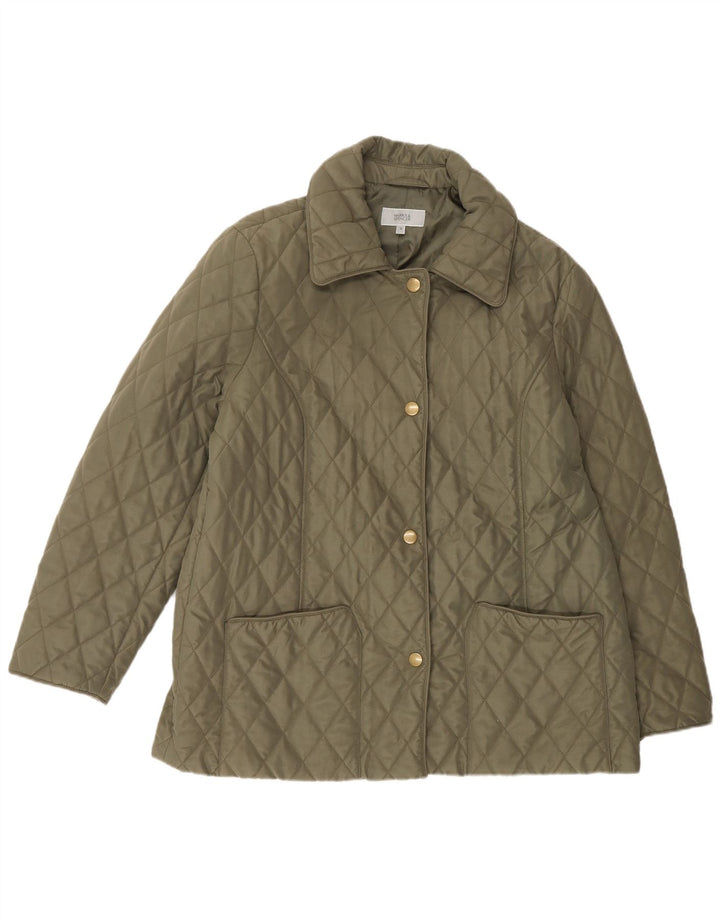 Marks & Spencer Γυναικείο Καπιτονέ μπουφάν UK 16 Large Green Polyester