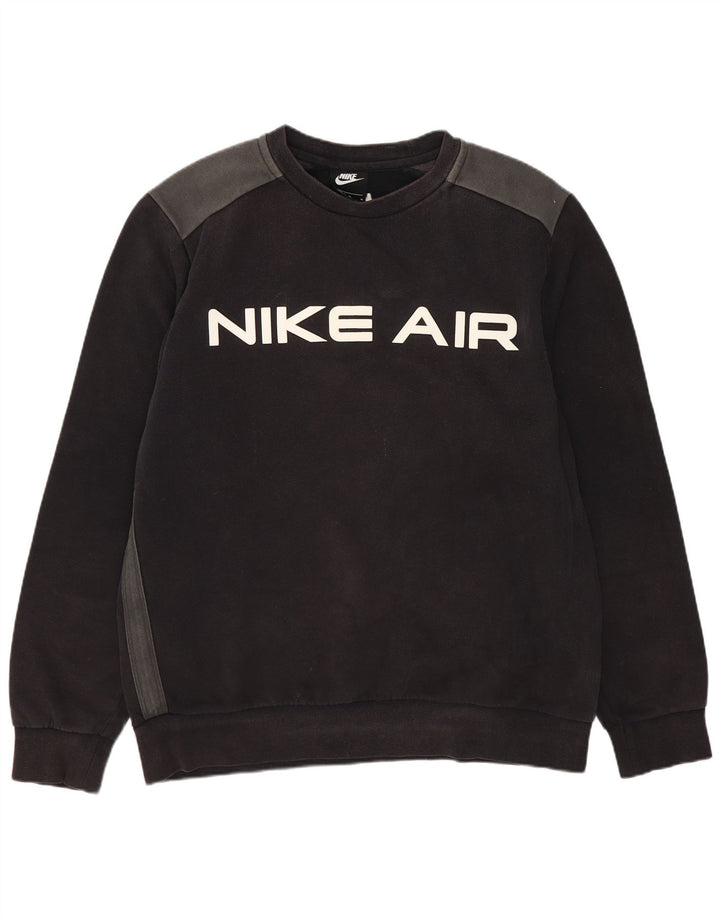 Ανδρικό γραφικό φούτερ Nike, μεσαίο μαύρο βαμβακερό