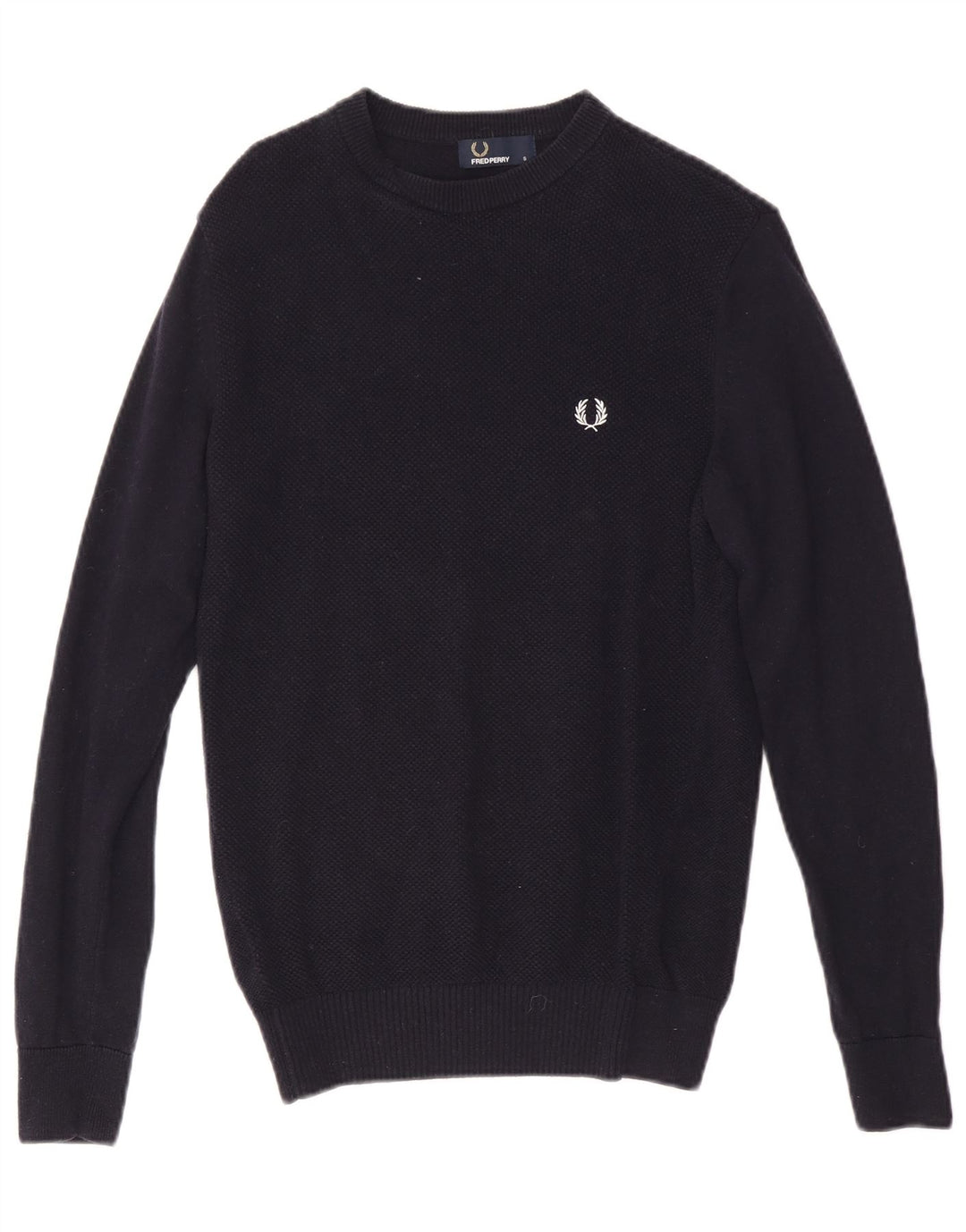 FRED PERRY Ανδρικό πουλόβερ με λαιμόκοψη με λαιμόκοψη μικρό μάλλινο Navy