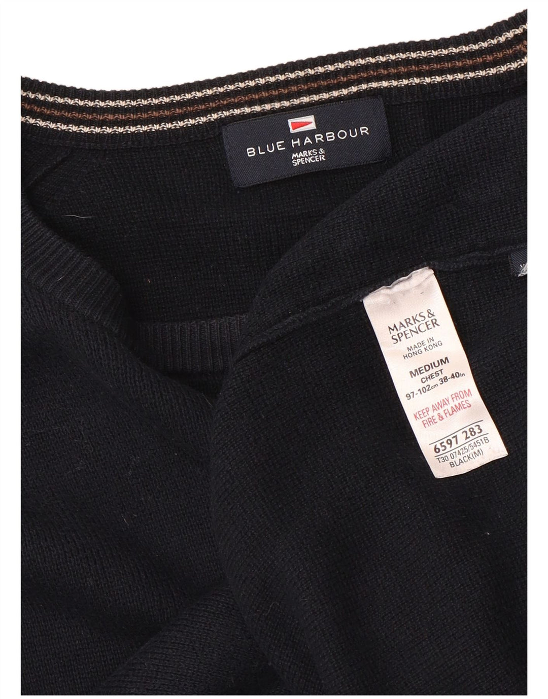 Ανδρικό πουλόβερ Marks & Spencer Autograph Boat Neck Jumper Medium Navy Blue