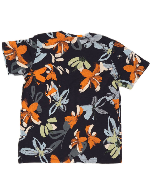 Jack & Jones Boys γραφικό μπλουζάκι 13-14 ετών Navy Blue Floral βαμβακερό