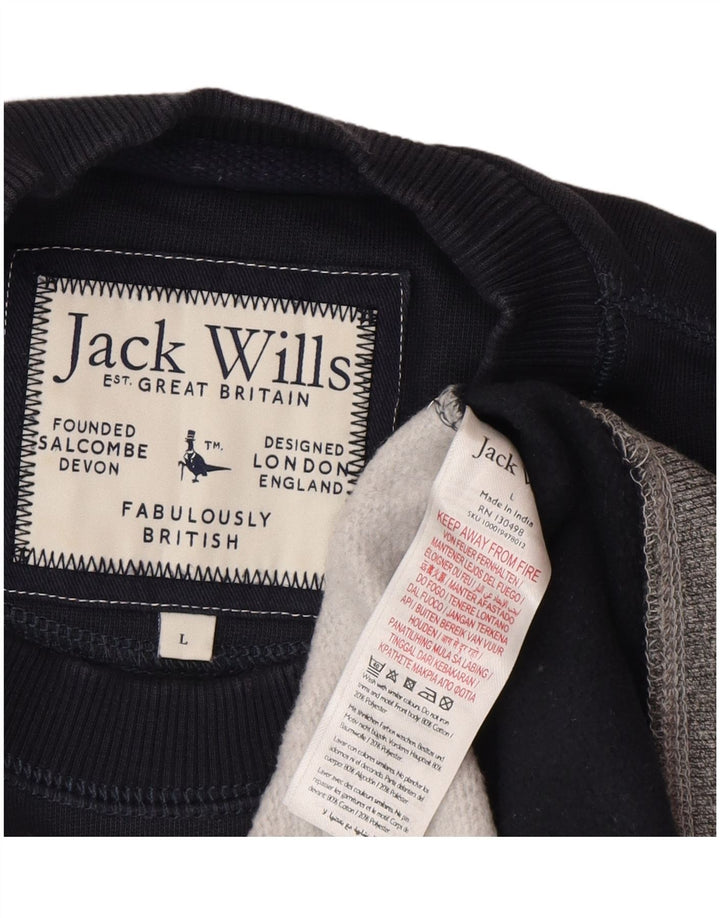 Jack Wills Ανδρικό φούτερ Salcombe Jumper με μεγάλο μπλε ναυτικό χρώμα